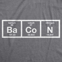 Mens The Chemistry of Bacon T Shirt Funny Nerdy Graphic Periodic Table Science