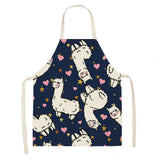 Alpaca llama Cactus Printed Cotton Linen Sleeveless Aprons