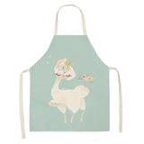 Alpaca llama Cactus Printed Cotton Linen Sleeveless Aprons