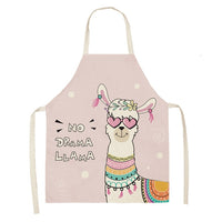 Alpaca llama Cactus Printed Cotton Linen Sleeveless Aprons