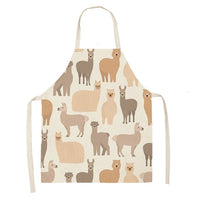 Alpaca llama Cactus Printed Cotton Linen Sleeveless Aprons