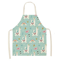 Alpaca llama Cactus Printed Cotton Linen Sleeveless Aprons