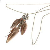 Long Feather Chain Necklaces