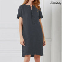 Cotton Linen Ladies Summer Dress