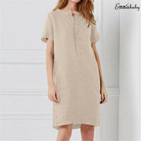 Cotton Linen Ladies Summer Dress