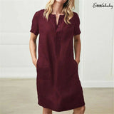 Cotton Linen Ladies Summer Dress