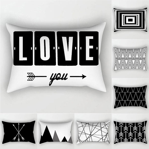 Black White Geometric Pillow Covers