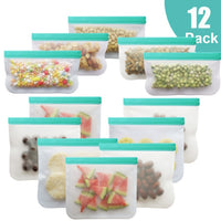 12Pcs/Set Silicone  Food Storage Bags