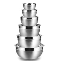 Stainless Steel Mixing Bowls (Set of 6) Non Slip Nesting Whisking Bowls Set Mixing Bowls For Salad Cooking Baking KC0257