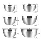 Stainless Steel Mixing Bowls (Set of 6) Non Slip Nesting Whisking Bowls Set Mixing Bowls For Salad Cooking Baking KC0257