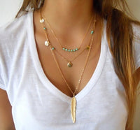 Gold Color Multilayer  Necklace