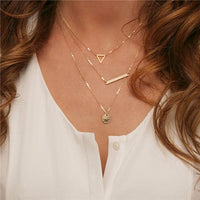 Gold Color Multilayer  Necklace