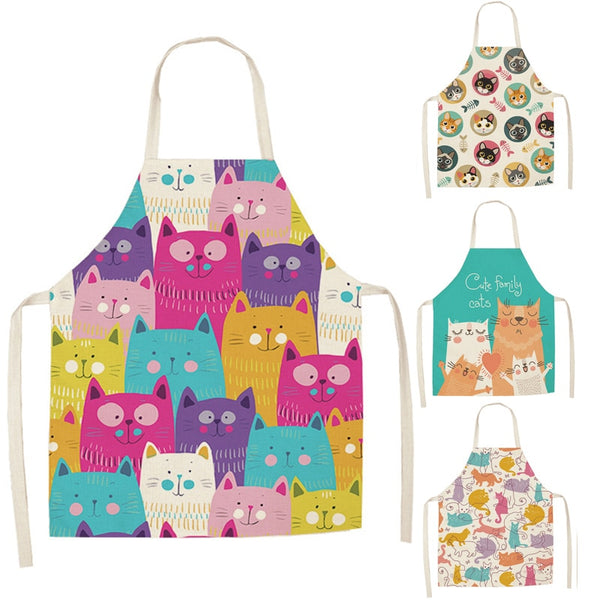 Cool Cat Linen Aprons- kids and adult sizing