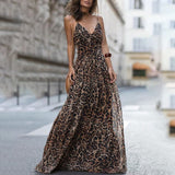 Leopard V-Neck Sling Dress