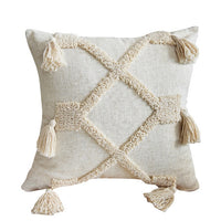 Pure color Beige Tufted Boho Pillow Covers