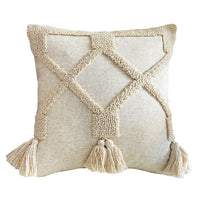 Pure color Beige Tufted Boho Pillow Covers