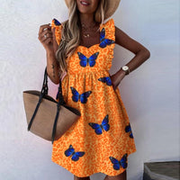 Butterfly Sleeve Ruffle Mini Dress