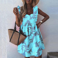 Butterfly Sleeve Ruffle Mini Dress