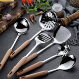 Wooden Handle Stainless Steel Kitchenware