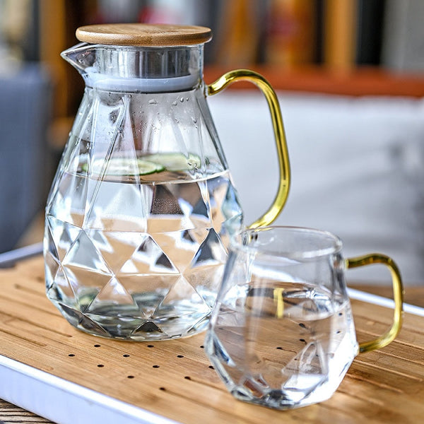 1.5L Diamond Texture Glass  Carafe Heat-resistant