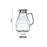 1.5L Diamond Texture Glass  Carafe Heat-resistant