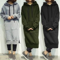 Long Hoodie Sweatshirt Dress