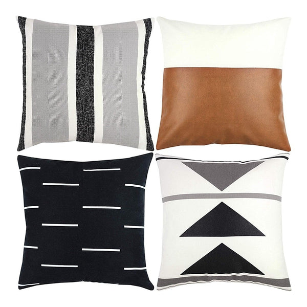 18X18 Inch Faux Leather Pillow Covers-Set