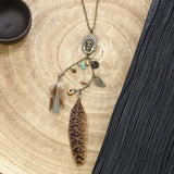 Long Feather Chain Necklaces