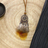 Long Feather Chain Necklaces