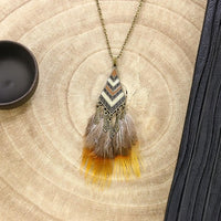 Long Feather Chain Necklaces