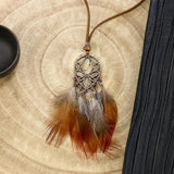 Long Feather Chain Necklaces