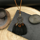 Long Feather Chain Necklaces