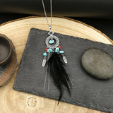 Long Feather Chain Necklaces